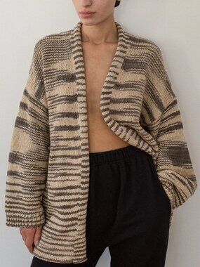 Wol Hide Loose Cardigan Space Dyed - Smoky Quartz M/L
